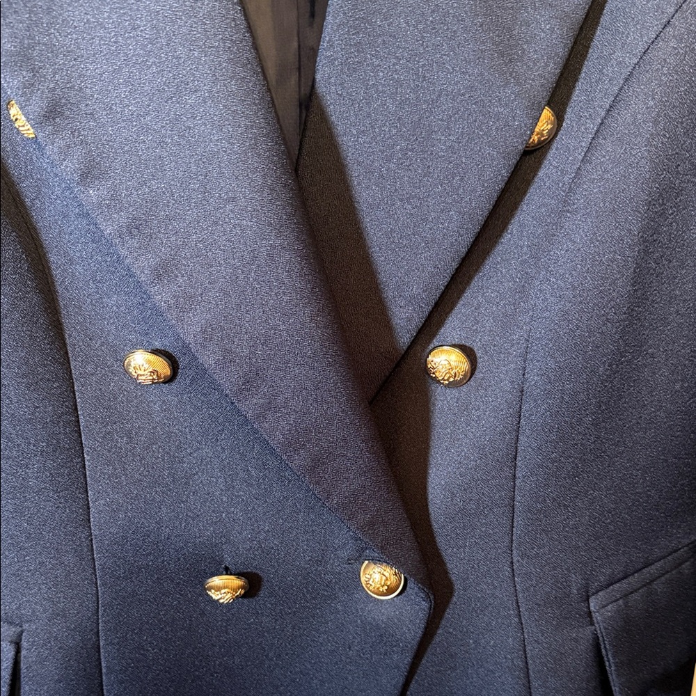 Lioness Navy Double Breasted Blazer Gold Button Coastal Prep Yacht Club M - Picture 8 of 8